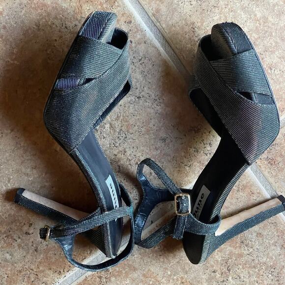 Dune London metallic green heels sz 38 - Picture 1 of 12